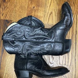 Tony Lama black leather cowgirl boots